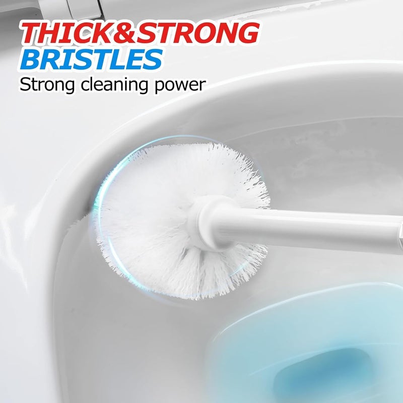 FORASTO 3Pack 2 in 1 Toilet Brush and Plunger Set, Extended Handle Plunger,Toilet Bowl Brush Plunger Set,Bathroom Cleaning Tools,Toilet Brush Plunger Combo,Cleaning Brush,Cleaning Supplies, White - Image 5